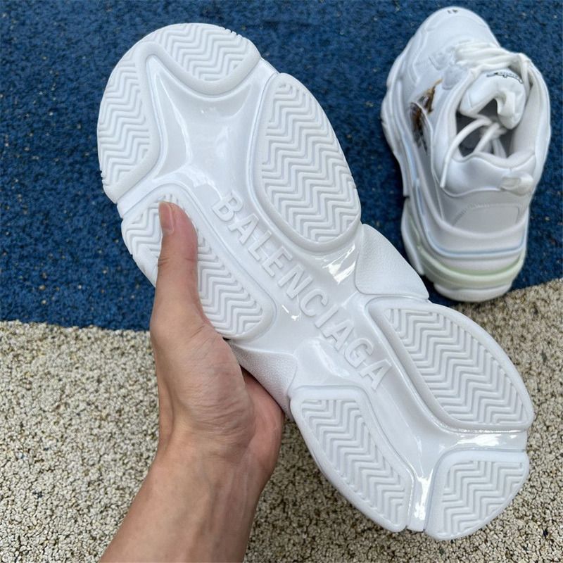 Ba*len*cia*ga triple s x g*u*i tiger print sneaker in white