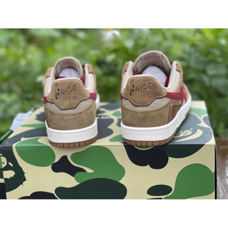 Bapesta Solebox Red Star Sneaker In Brown