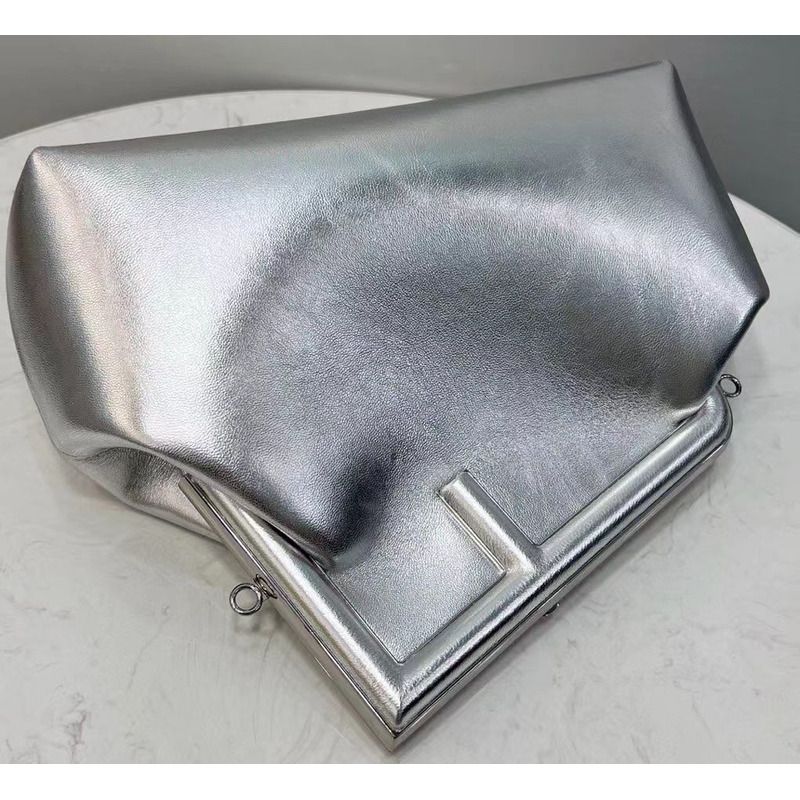 F**di first small silver leather bag