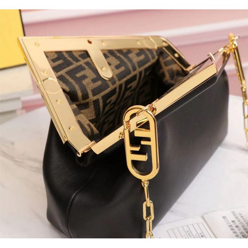 F**di first small black leather bag
