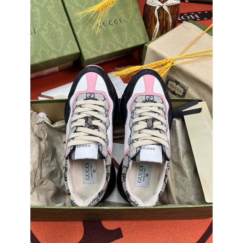 G*u*i rhyton gg-monogram leather-trim canvas trainers