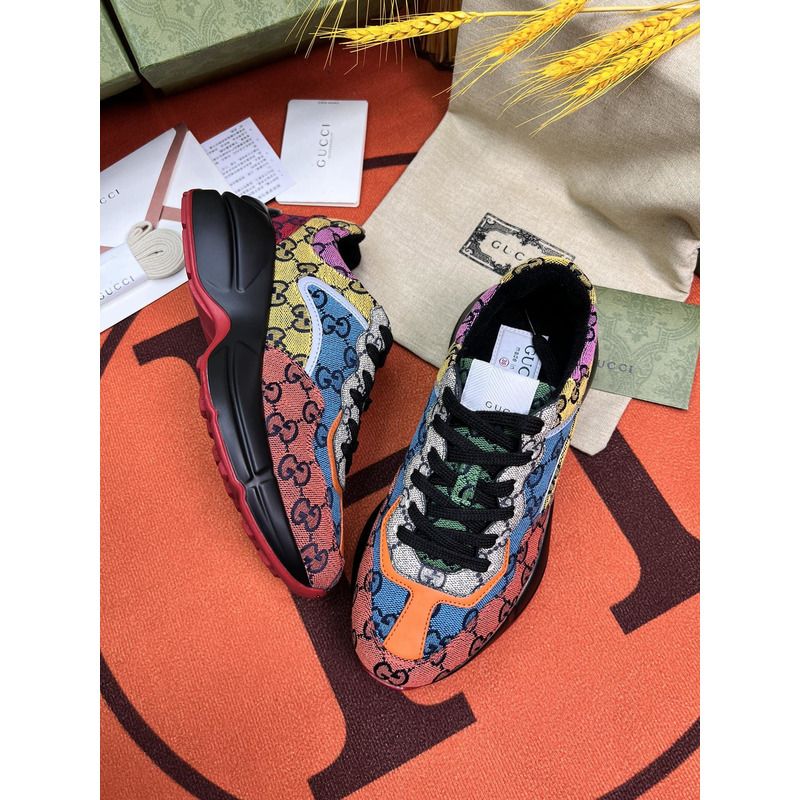 g*u*i rhyton gg-S*p*e canvas trainers multi-colors