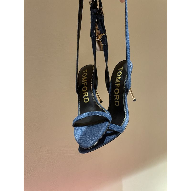 Tom Ford DENIM PADLOCK SANDALS IN BLUE
