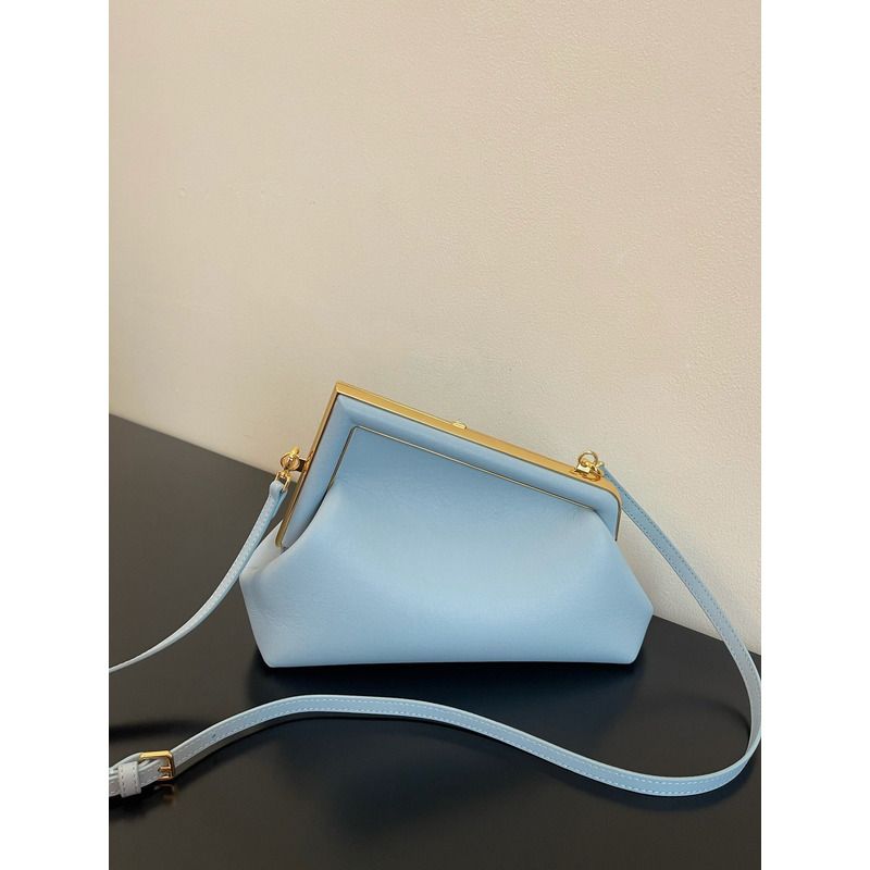 F**di first small light blue leather bag