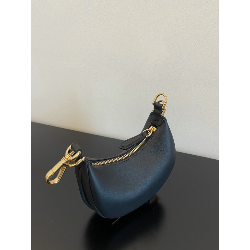 F**di graphy middle laminated leather bag black