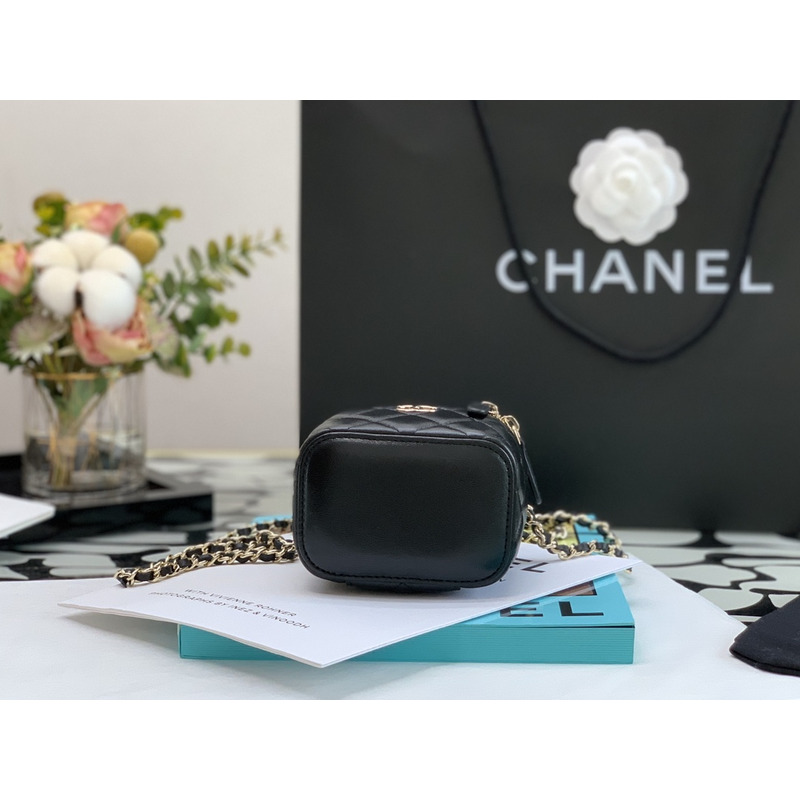 Ch*el box bag mini tote bags black