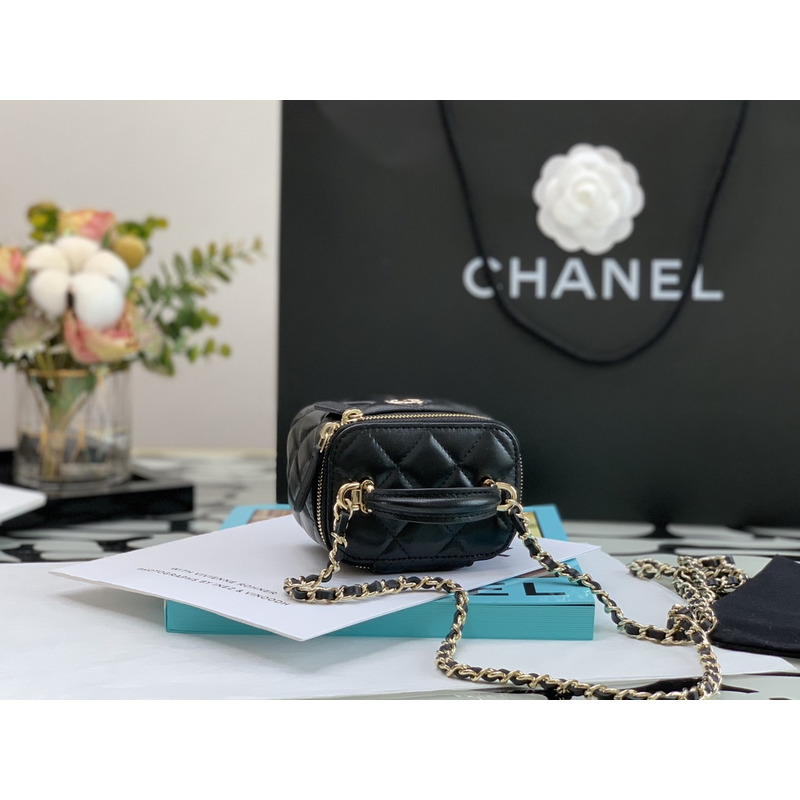 Ch*el box bag mini tote bags black
