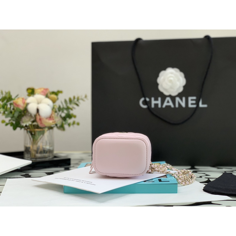 Ch*el box bag mini tote pink