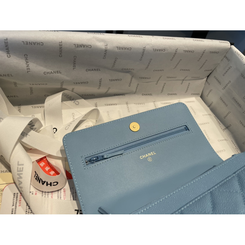 Ch*el coco trendy woc handle bag blue