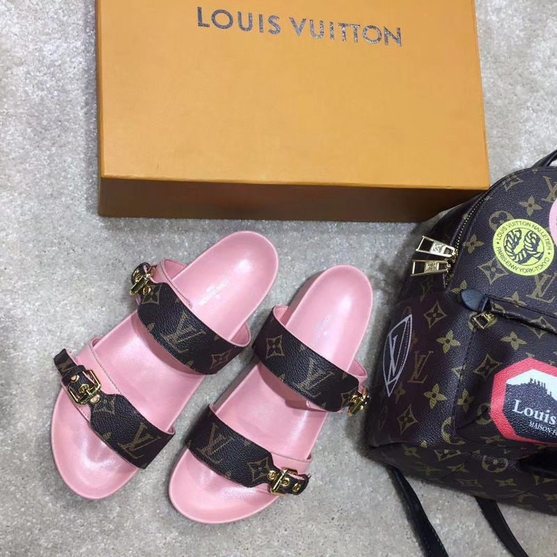 LV BOM DIA MULES MONOGRAM & Pink