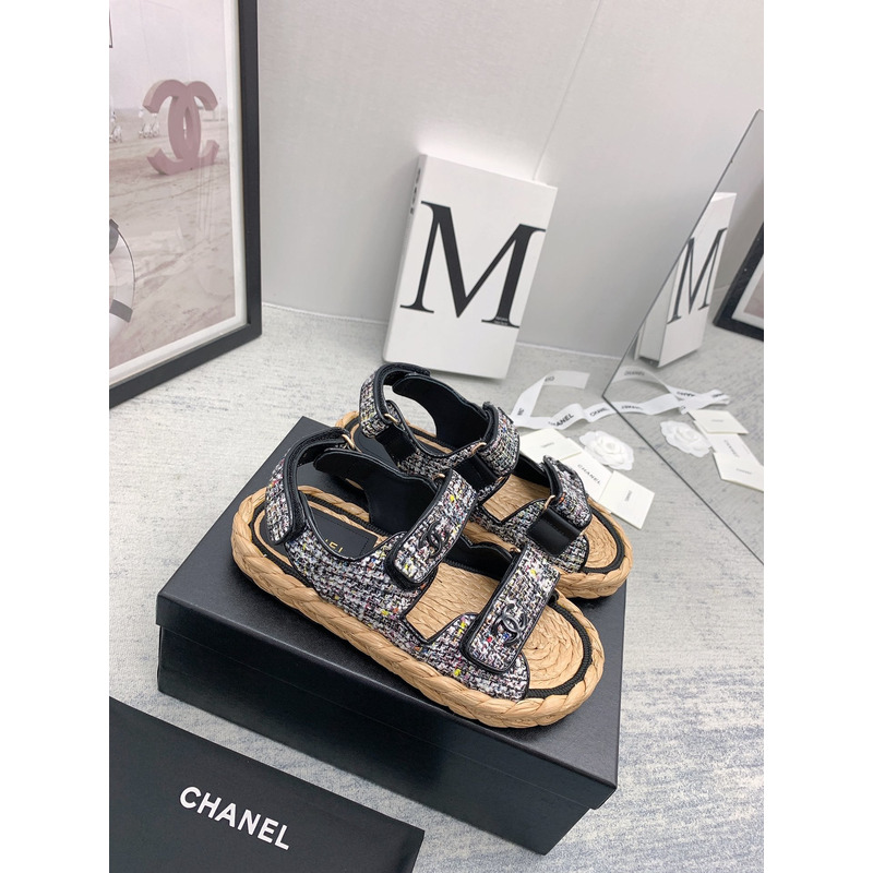 Ch*el Ch*el knitwear sandals mottle