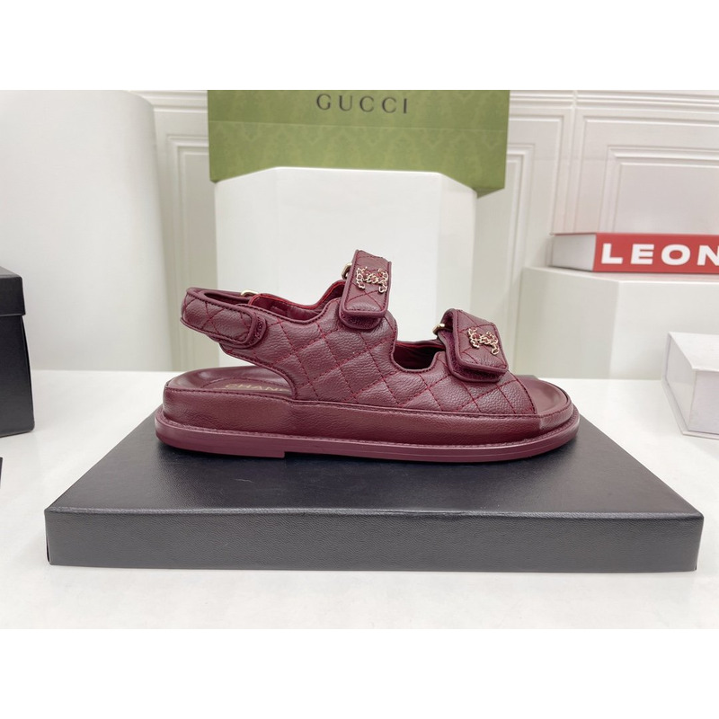 Ch*el dad sandals leather mulberry