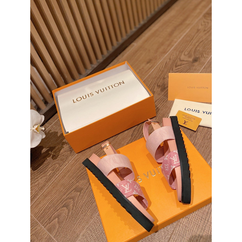 Lv Paseo Comfort Flat Sandals Pink