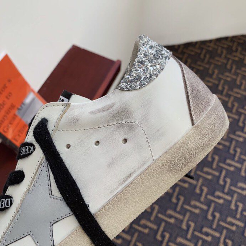 golden goose men’s S*per-star sneakers with silver star