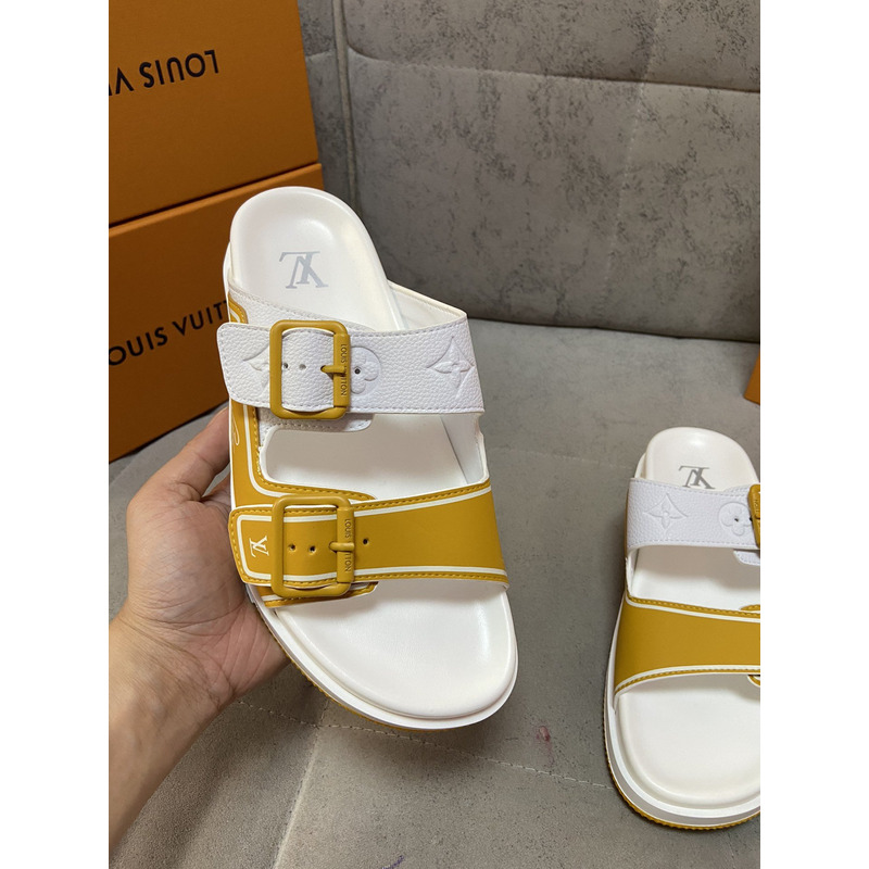 l**is V*t*n trainer mule white  & orange