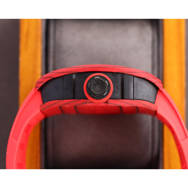Richard Mille RM35 Men Mechanical Rubber Band Watch Red Strap&Red Case