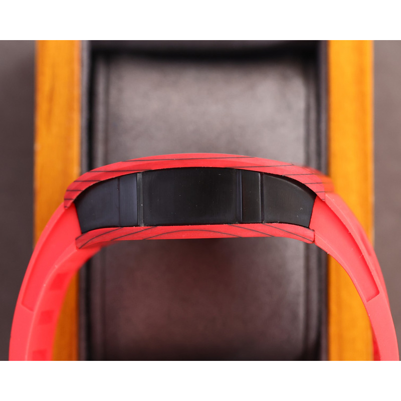 Richard Mille RM35 Men Mechanical Rubber Band Watch Red Strap&Red Case