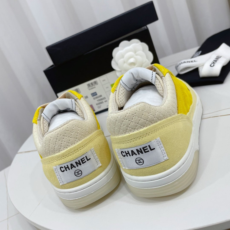 Ch*el calfskin sneaker yellow