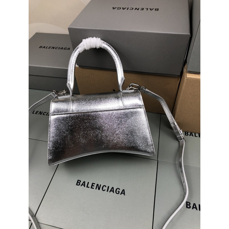 Ba*len*cia*ga hourglass bag water ripple silver