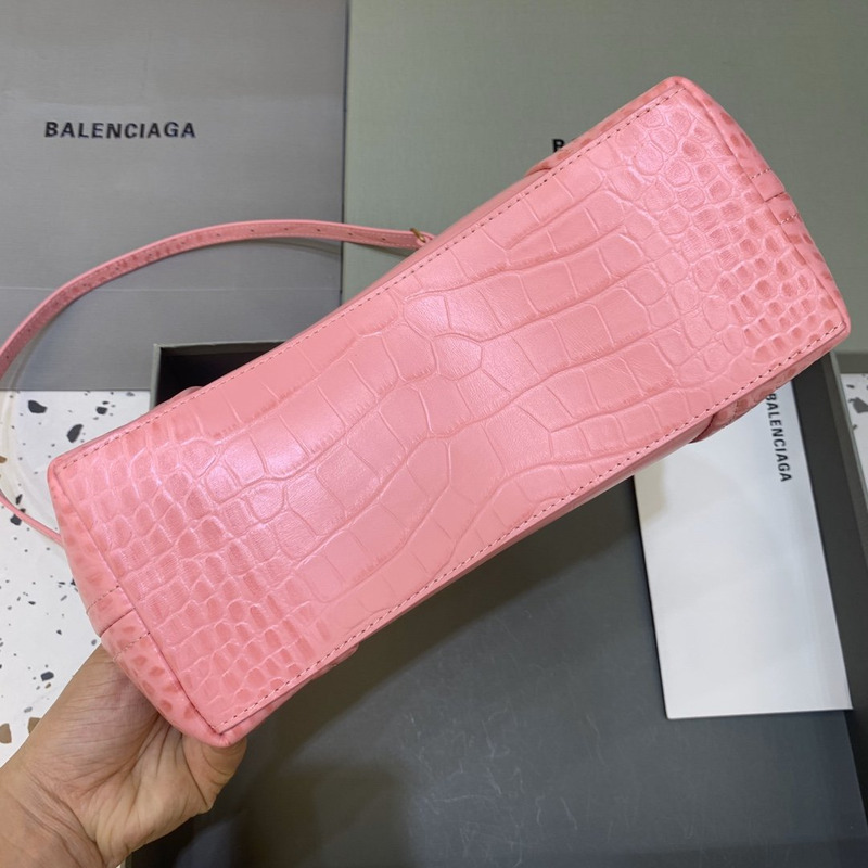 Ba*len*cia*ga crocodile-print hourglass bag