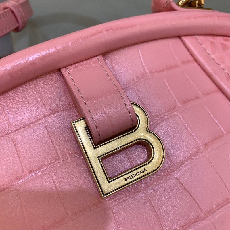 Ba*len*cia*ga crocodile-print hourglass bag