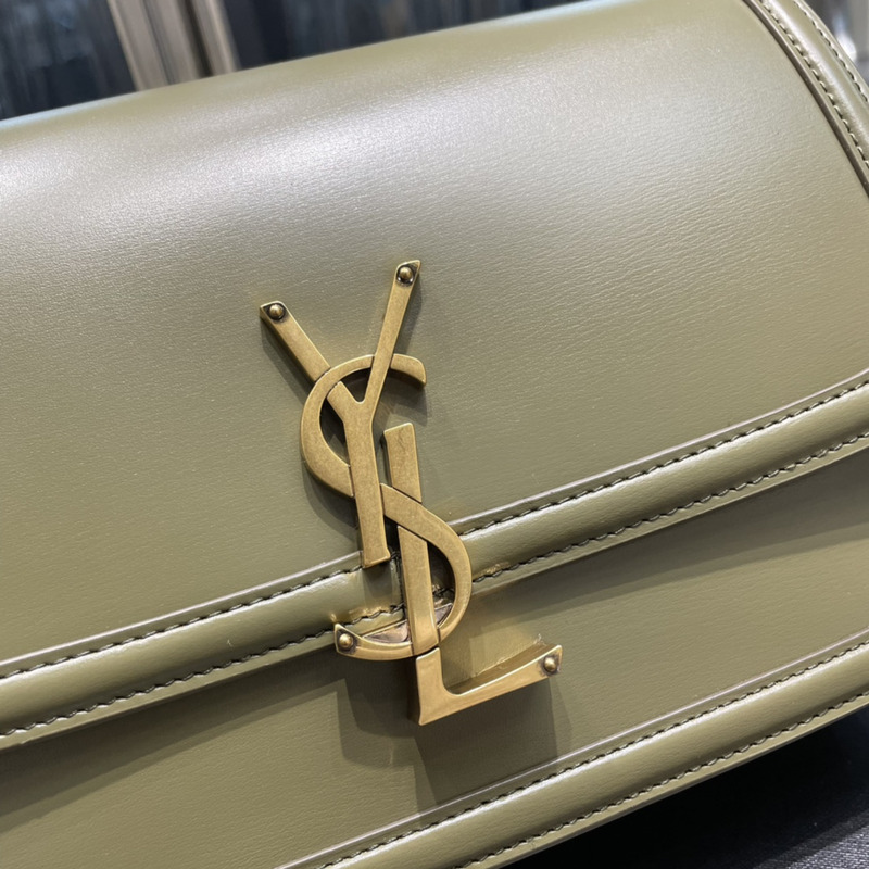 Saint Laurent M Solferino Box Shouler Bag Avocado Green