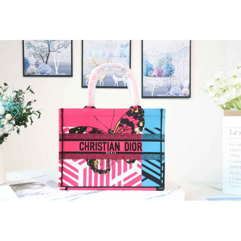 D*or butterfly book tote pink and blue
