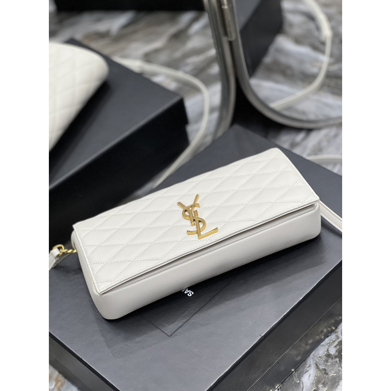 Saint Laurent Becky Flap Shoulder Bag White