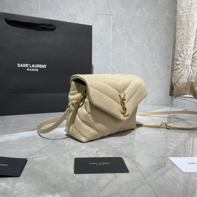 Saint Laurent Loulou Shoulder Bag Cream Yellow