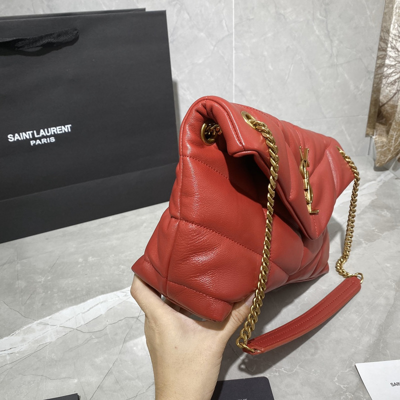 Saint Laurent Toy LouLou Shoulder Bag in Red