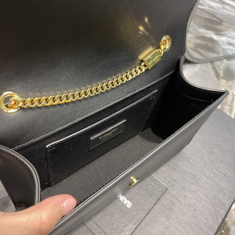 Saint Laurent Kate Shoulder Bag Black and Gold