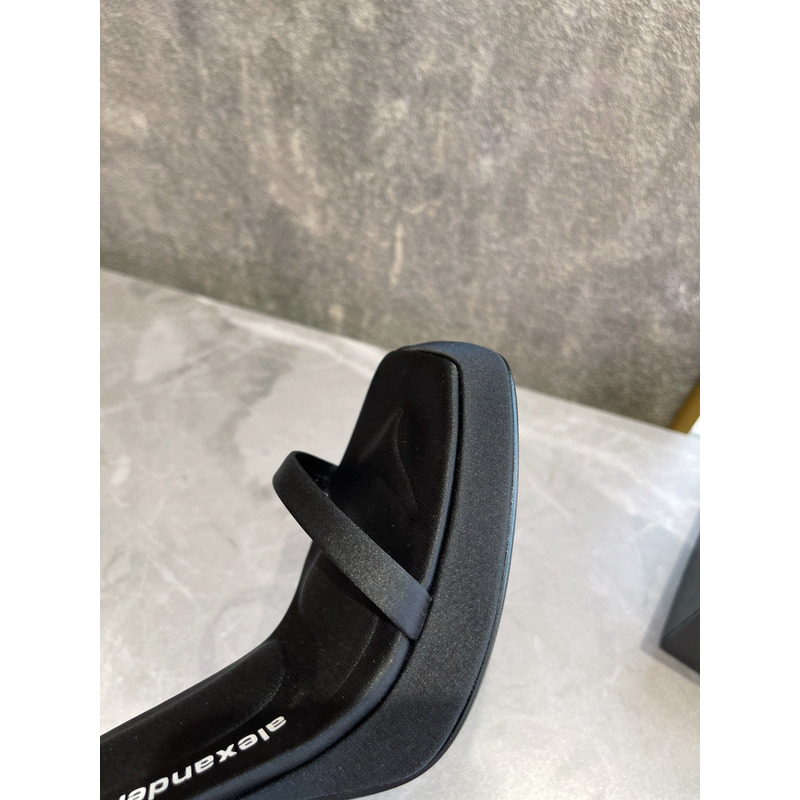 Alexander Wang Satin Platform Sandals Black