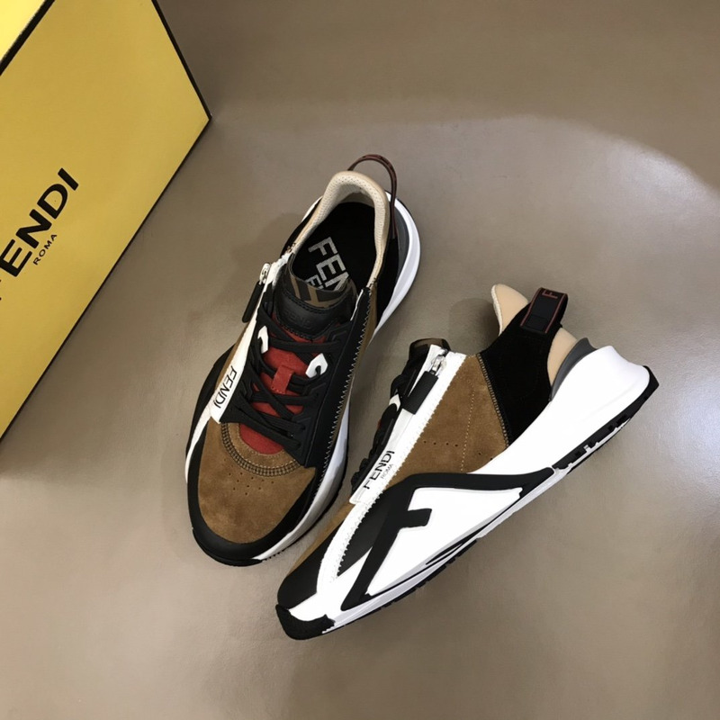 F**di flow nylon low tops sneakers camel