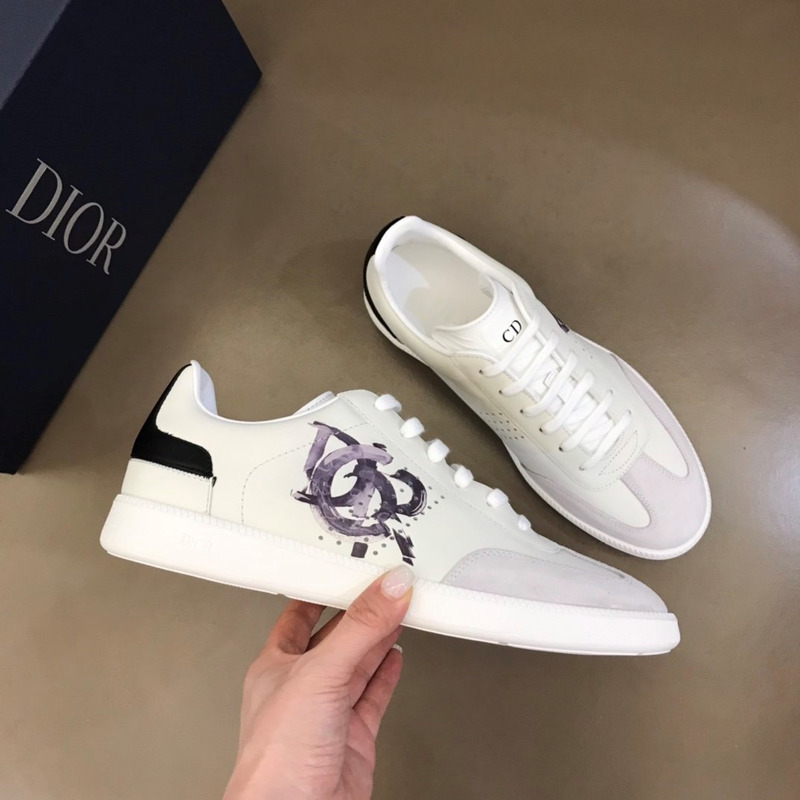 D*or b27 printed low-top sneakers light grey