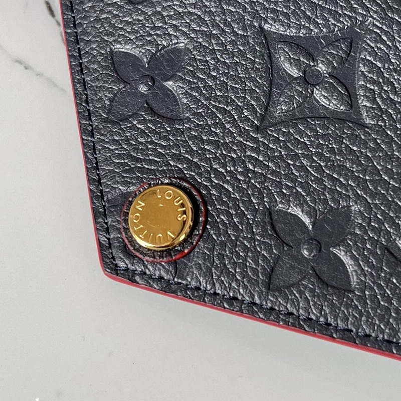 LV Embossed Zoe Short Wallet Leather Blue