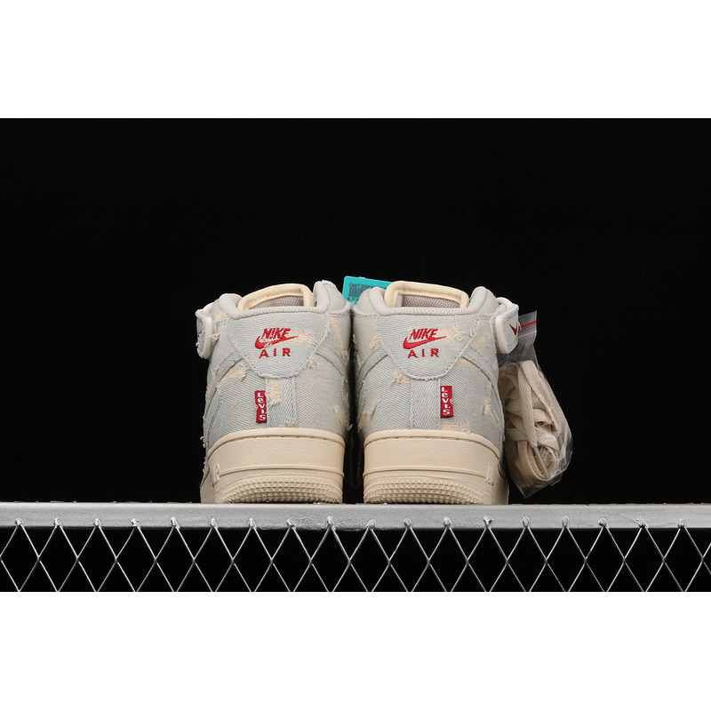 L*v*s x nike air force 1 07 mid exclusive denim blue red 651122-215
