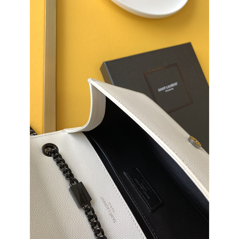 Saint Laurent Saint Laurent Kate Small Chain Bag In Grain De Poudre Leather White
