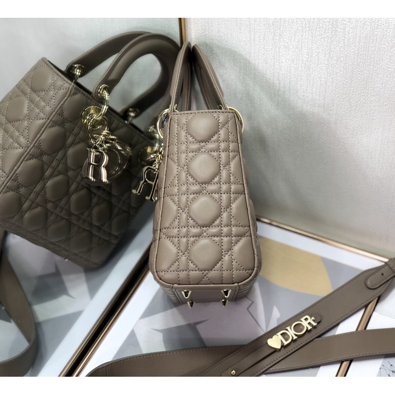D*or medium lady D*or bag brown