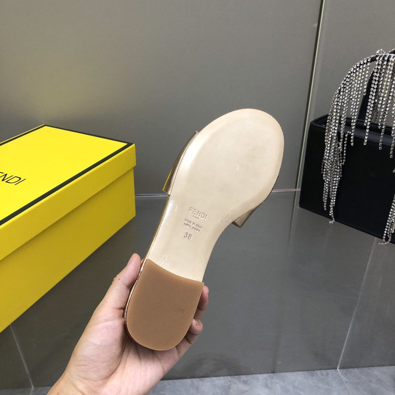 F**di leather sandals bronze