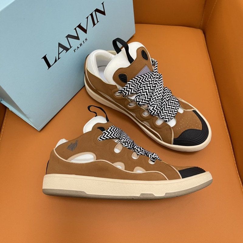 Lanvin Curb Low Top Sneakers Brown
