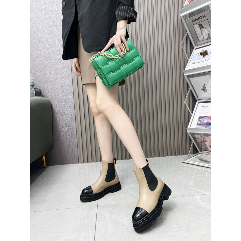 Ch*el chelsea boots in black& brown