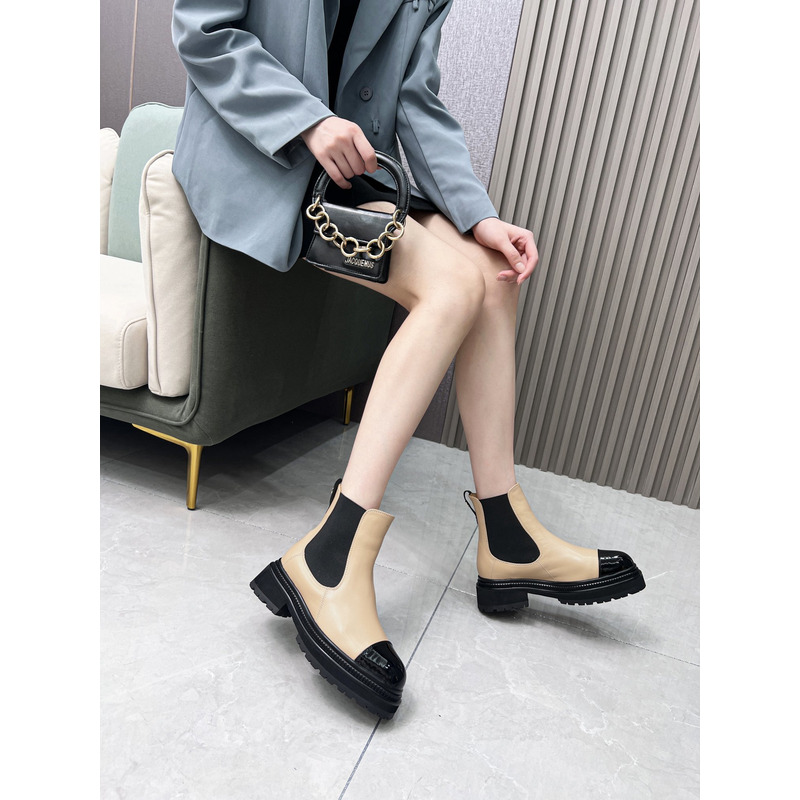 Ch*el chelsea boots in black& brown