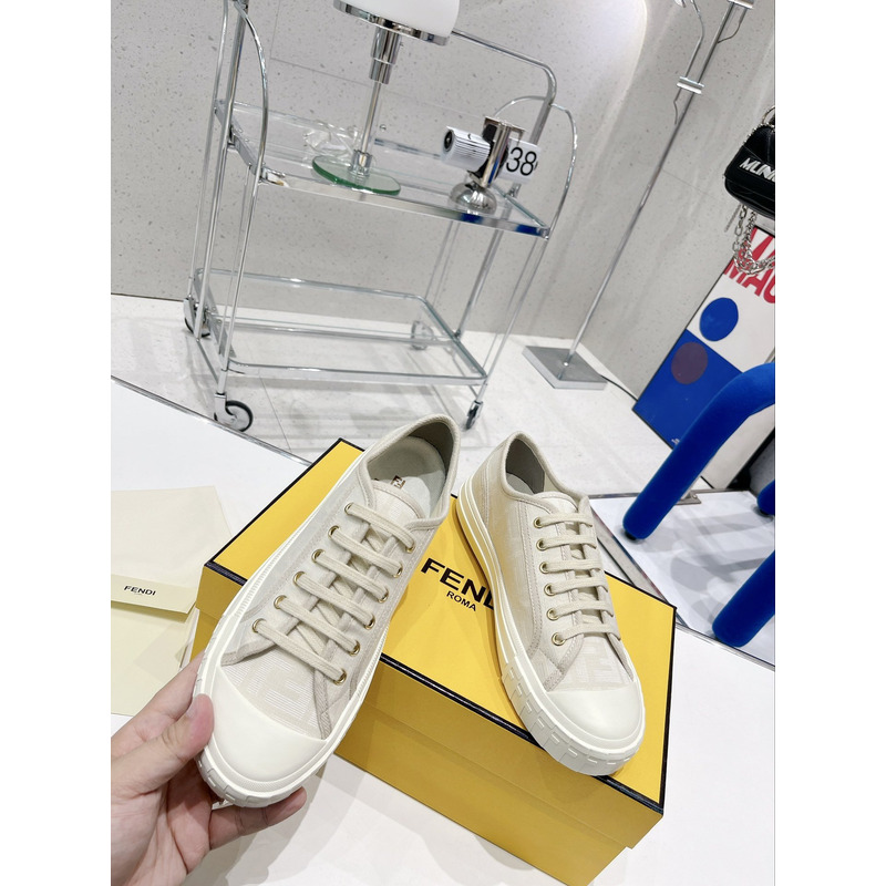 F**di domino fabric low-top shoes white