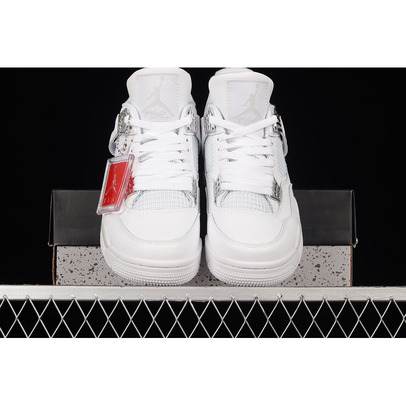 NIKE AIR JORDAN 4 RETRO *PURE MONEY* (WHITE / METALLIC SILVER - PURE PLATINUM)