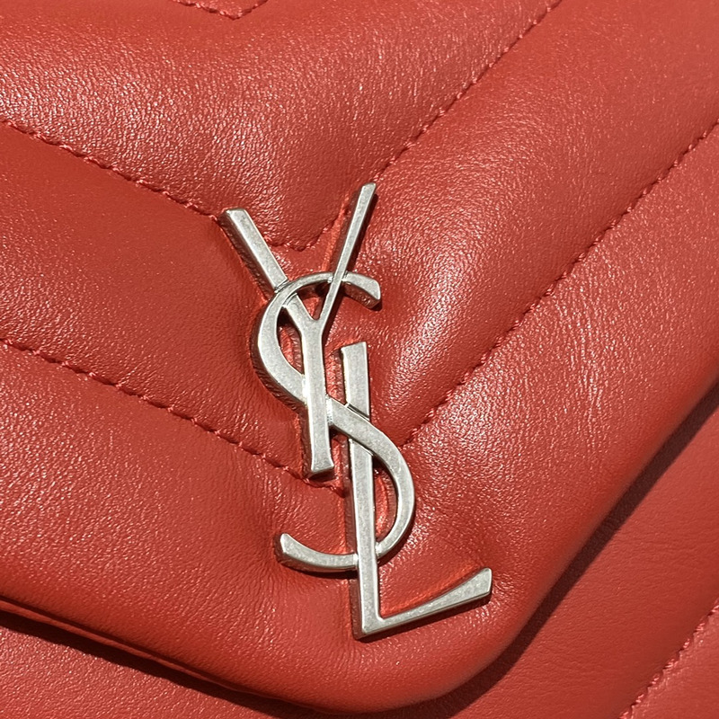 Saint Laurent Lulu Matelasse Y Shoulder Crossbody Bag Red