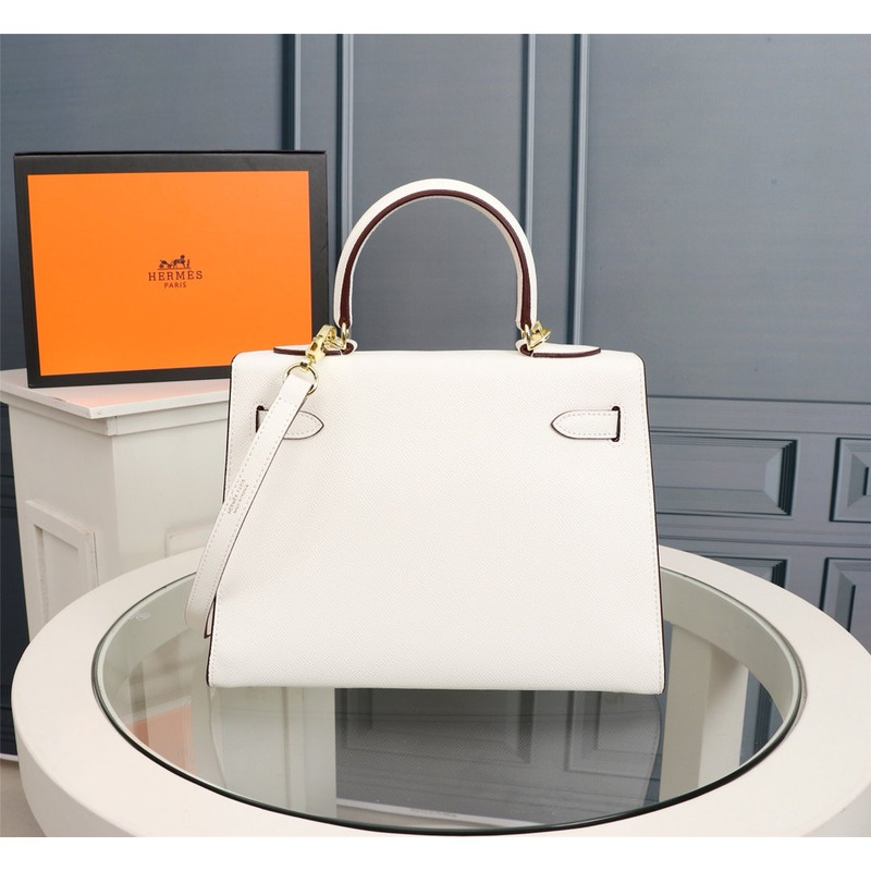 H**mes gold epsom sellier kelly 25 gold hardware white