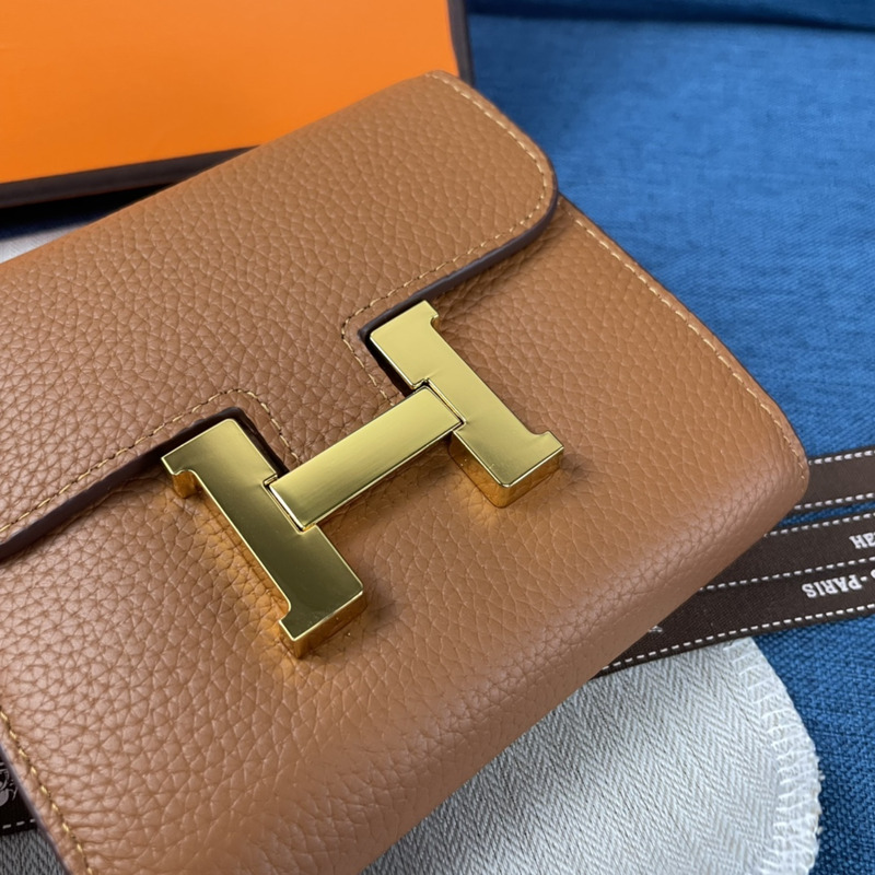 H**mes constance slim wallet brown