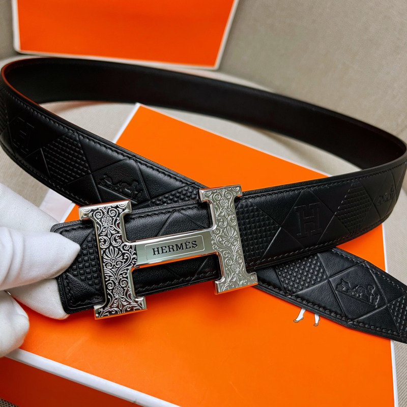 H**mes constance touareg belt buckle & reversible leather silver
