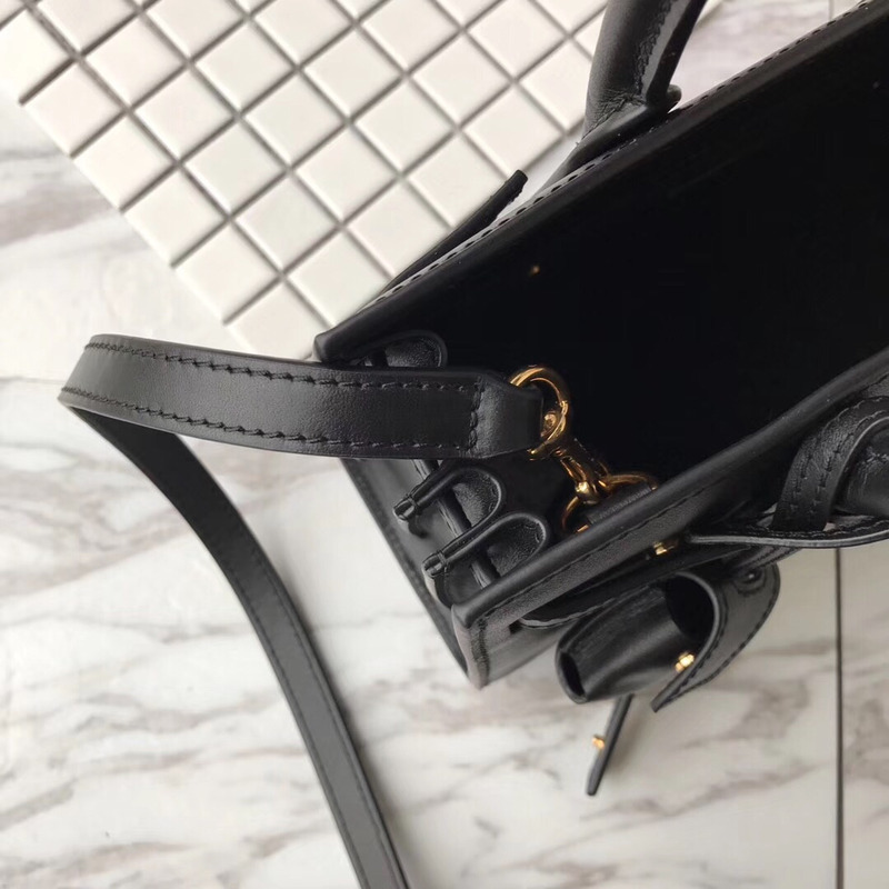 Saint Laurent Small Saint Laurent South Africa Plain Organ Bag Handbag Leather Black