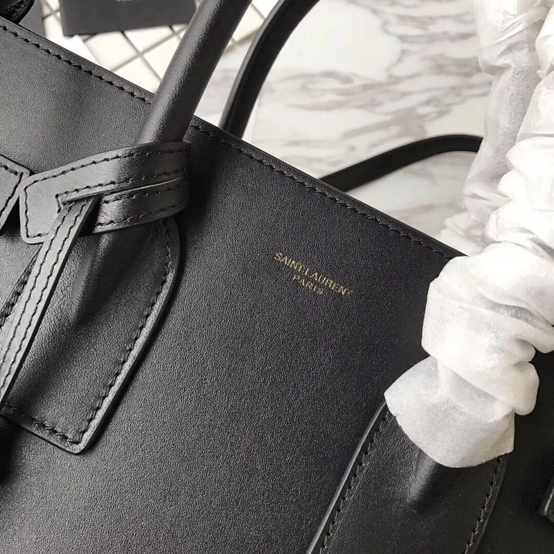Saint Laurent Sac de jour Thin Large Bag In Grained Leather Noir